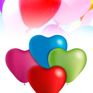 Globo Latex con Forma de Corazon Multicolor x25