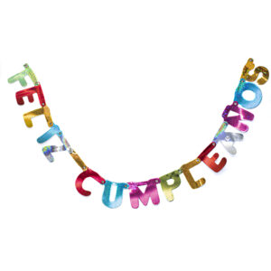 Banderín Feliz Cumpleaños Holográfico (Letra x Letra) x1